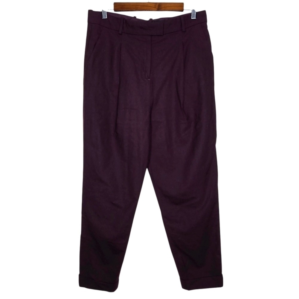 COS Pleats Dropped Crotch Trousers Size 6, 96% Wool - Picture 2 of 12